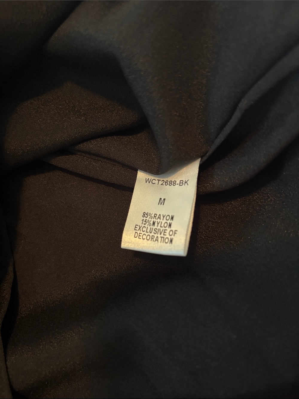 THML Black Blouse with Cream Abstract Print and Red Trim - Picture 7 of 7